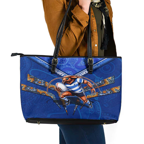 NSW Blues Leather Tote Bag Mascot Rugby League