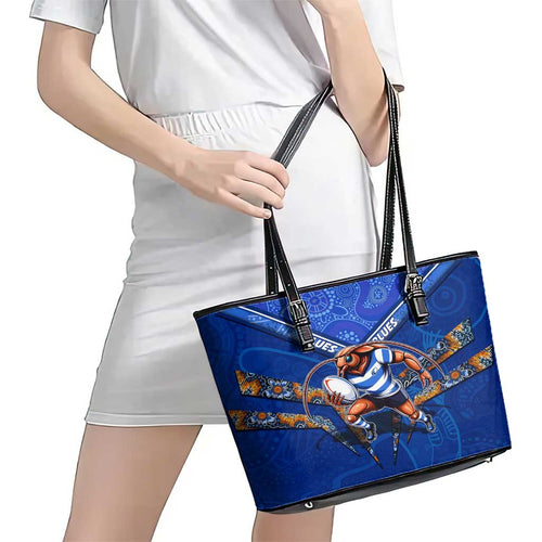 NSW Blues Leather Tote Bag Mascot Rugby League