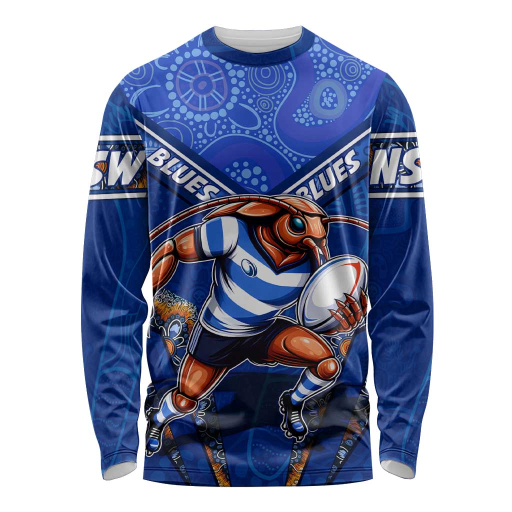 Personalised NSW Blues Long Sleeve Shirt Mascot Rugby League