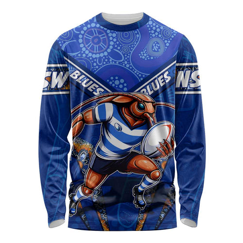 Personalised NSW Blues Long Sleeve Shirt Mascot Rugby League