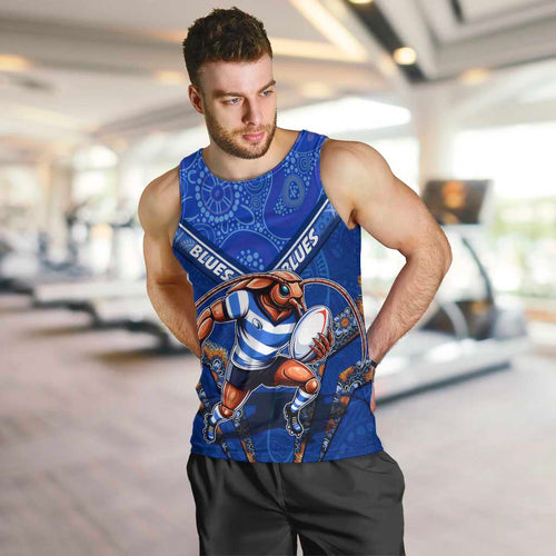 Personalised NSW Blues Men Tank Top Mascot Rugby League