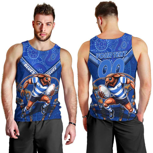 Personalised NSW Blues Men Tank Top Mascot Rugby League
