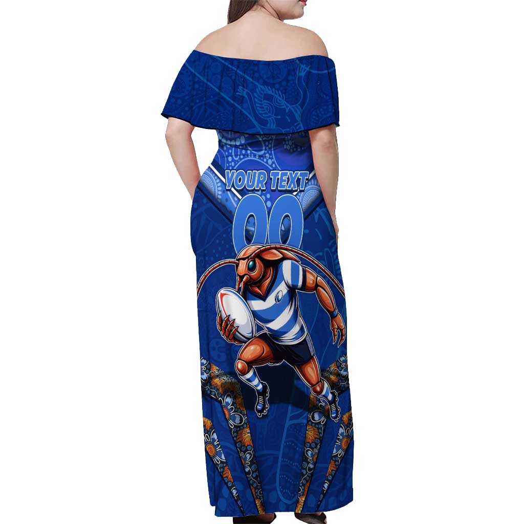 Personalised NSW Blues Off Shoulder Maxi Dress Mascot Rugby League