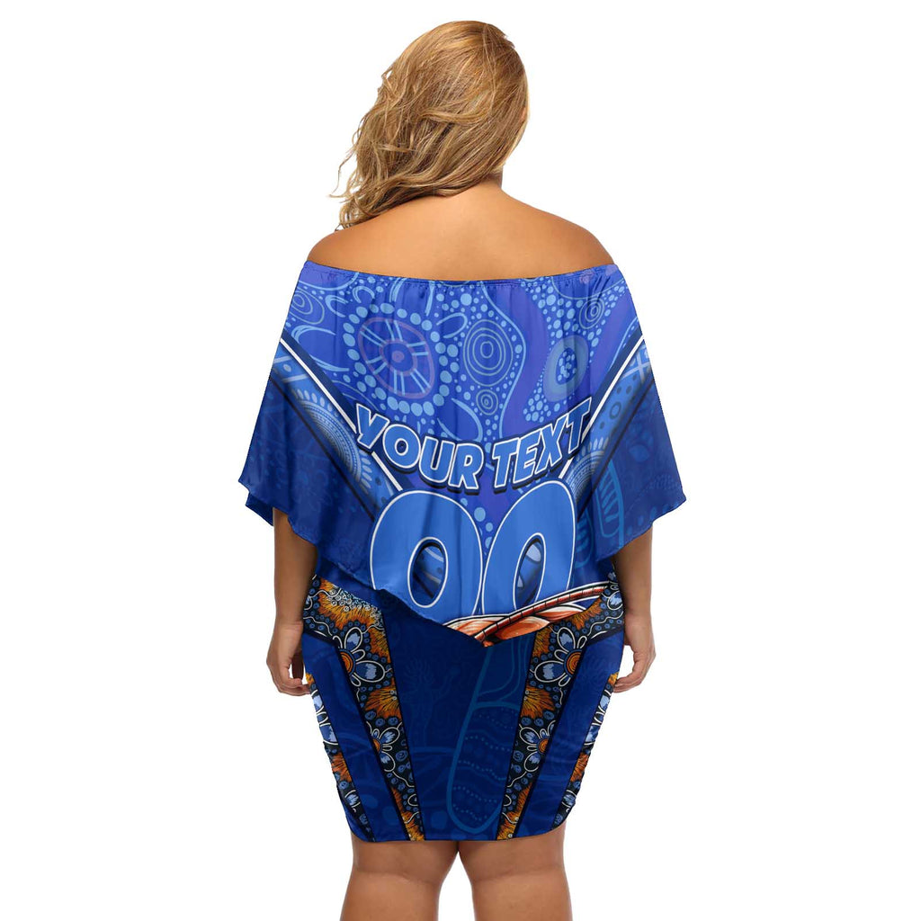 Personalised NSW Blues Off Shoulder Short Dress Mascot Rugby League