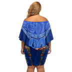 Personalised NSW Blues Off Shoulder Short Dress Mascot Rugby League