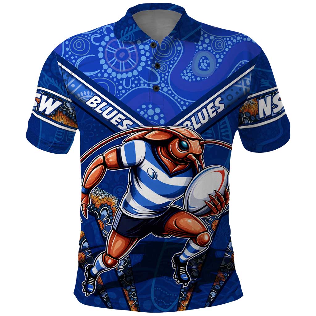 Personalised NSW Blues Polo Shirt Mascot Rugby League