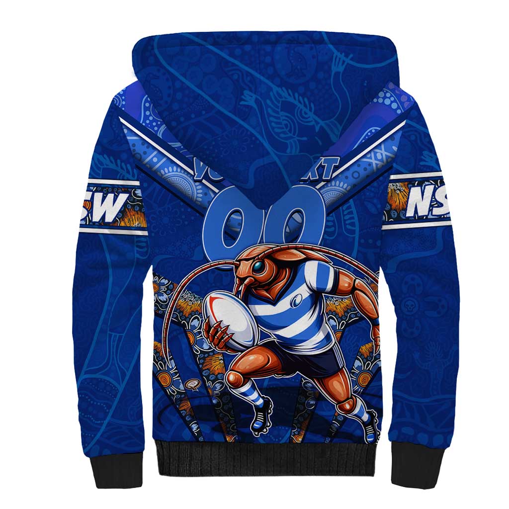 Personalised NSW Blues Sherpa Hoodie Mascot Rugby League