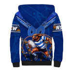 Personalised NSW Blues Sherpa Hoodie Mascot Rugby League