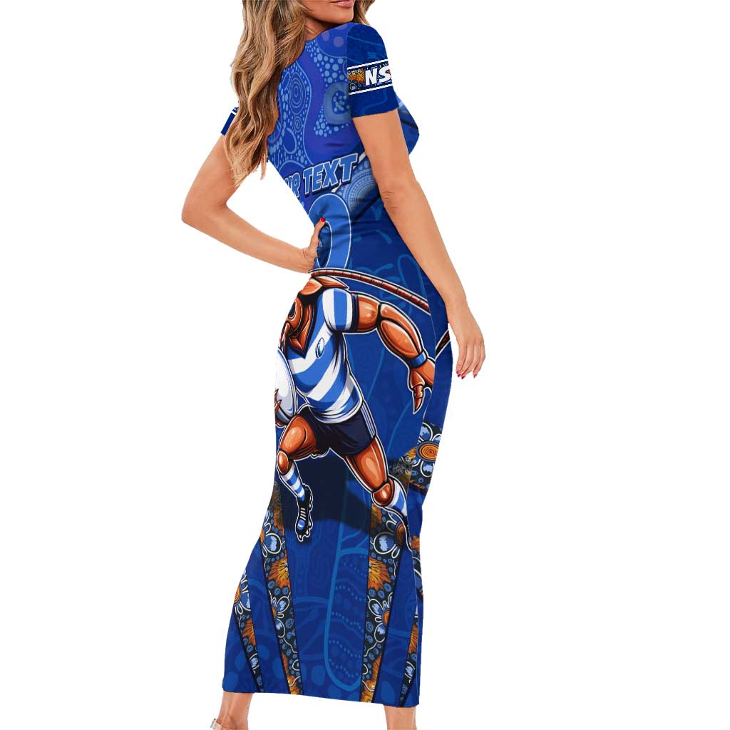 Personalised NSW Blues Short Sleeve Bodycon Dress Mascot Rugby League