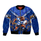 Personalised NSW Blues Sleeve Zip Bomber Jacket Mascot Rugby League