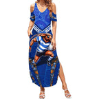 Personalised NSW Blues Summer Maxi Dress Mascot Rugby League