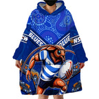 Personalised NSW Blues Wearable Blanket Hoodie Mascot Rugby League