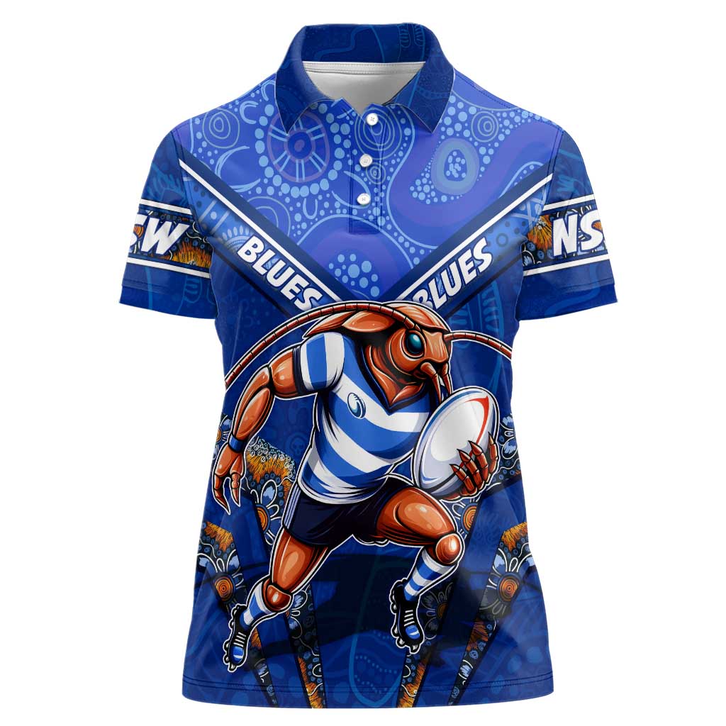 Personalised NSW Blues Women Polo Shirt Mascot Rugby League