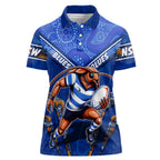 Personalised NSW Blues Women Polo Shirt Mascot Rugby League