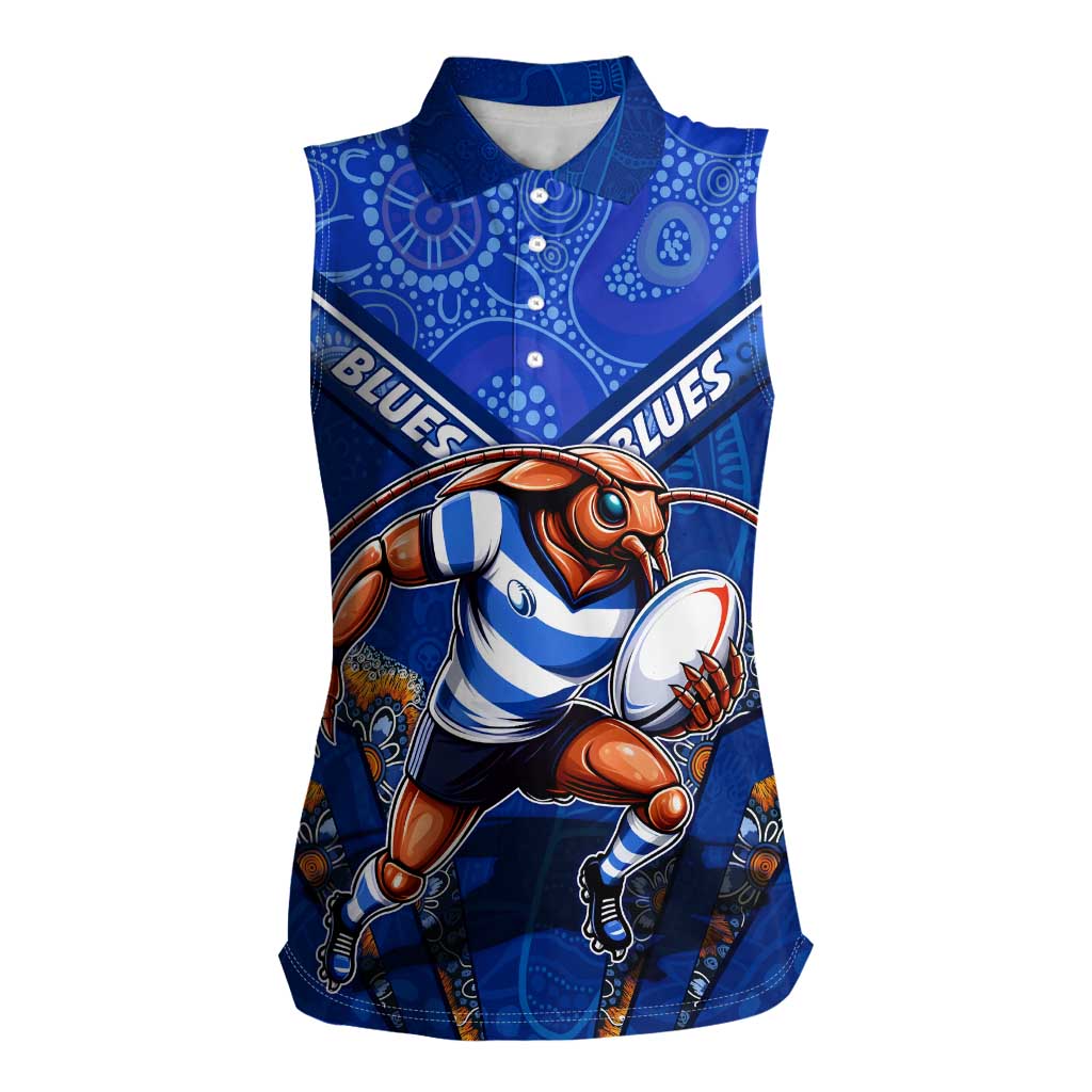 Personalised NSW Blues Women Sleeveless Polo Shirt Mascot Rugby League