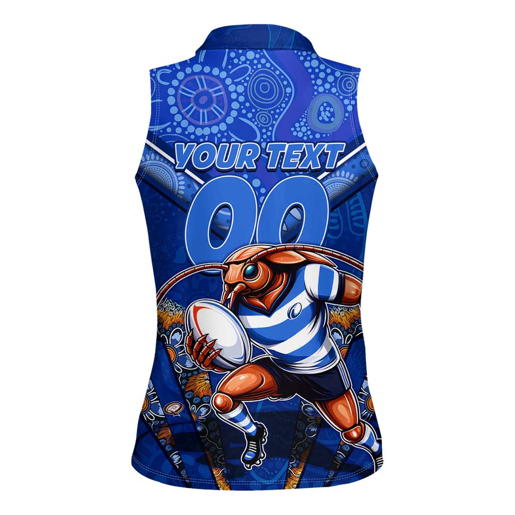 Personalised NSW Blues Women Sleeveless Polo Shirt Mascot Rugby League