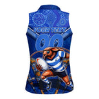 Personalised NSW Blues Women Sleeveless Polo Shirt Mascot Rugby League