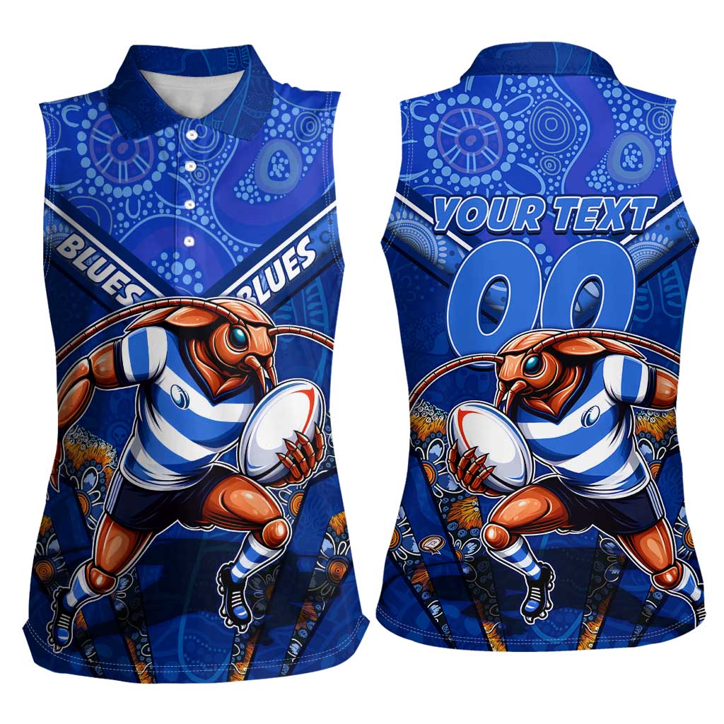 Personalised NSW Blues Women Sleeveless Polo Shirt Mascot Rugby League