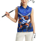 Personalised NSW Blues Women Sleeveless Polo Shirt Mascot Rugby League