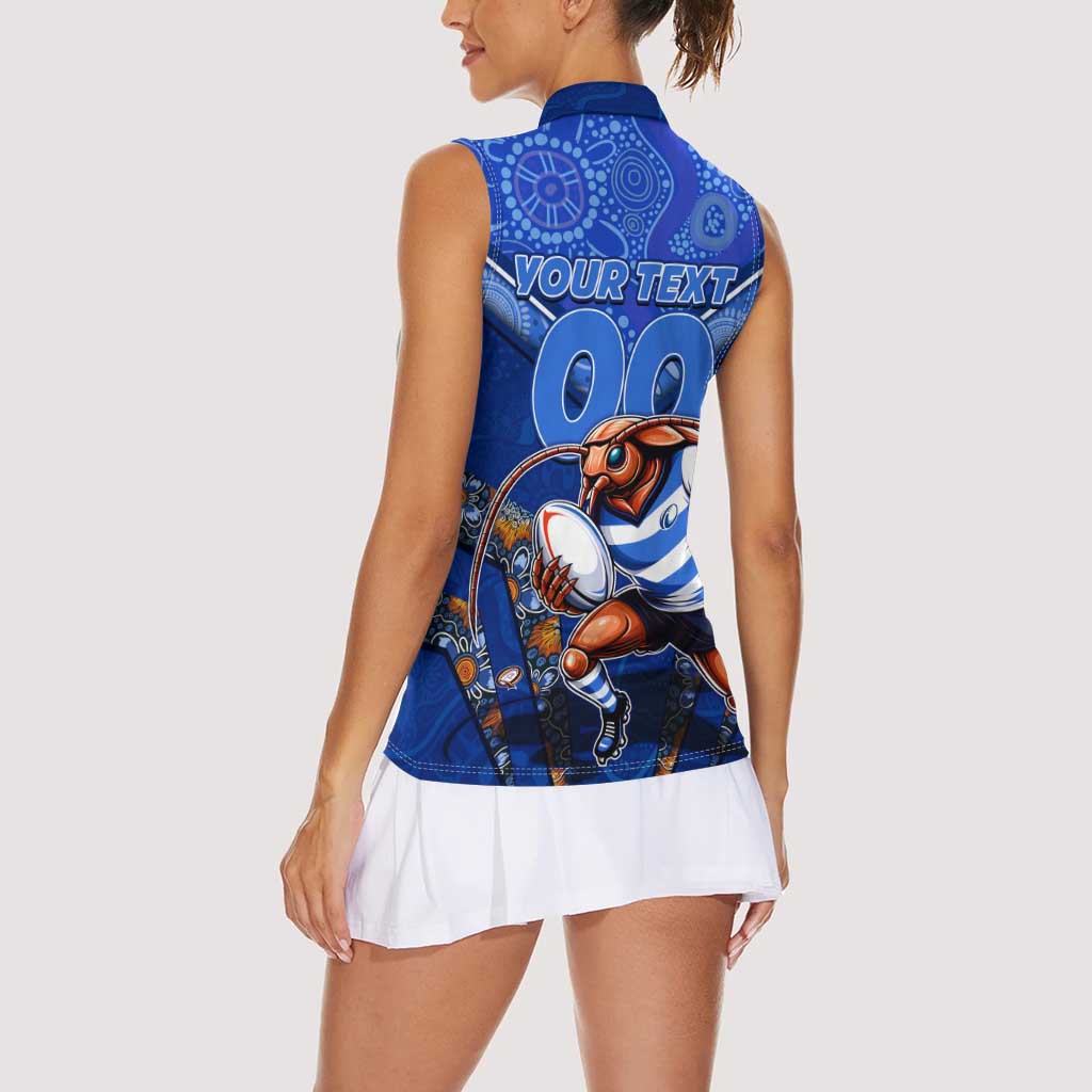 Personalised NSW Blues Women Sleeveless Polo Shirt Mascot Rugby League