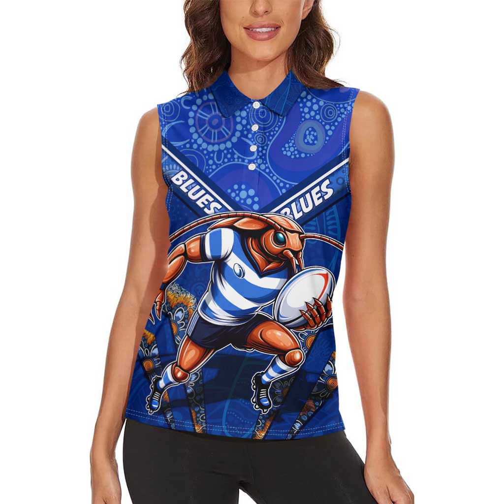 Personalised NSW Blues Women Sleeveless Polo Shirt Mascot Rugby League