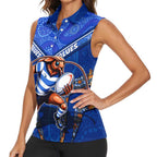 Personalised NSW Blues Women Sleeveless Polo Shirt Mascot Rugby League
