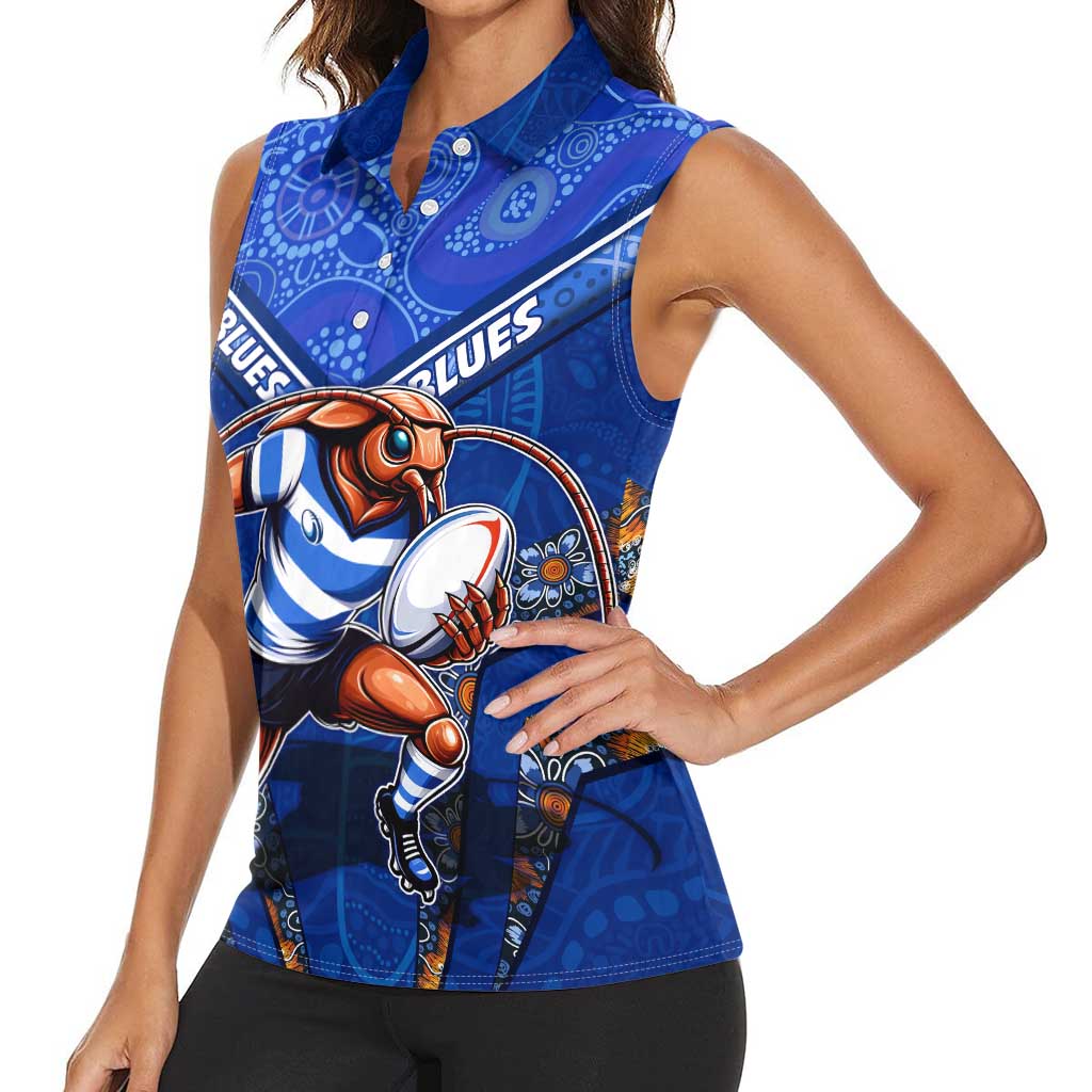 Personalised NSW Blues Women Sleeveless Polo Shirt Mascot Rugby League
