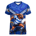 Personalised NSW Blues Women V-Neck T-Shirt Mascot Rugby League