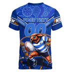 Personalised NSW Blues Women V-Neck T-Shirt Mascot Rugby League