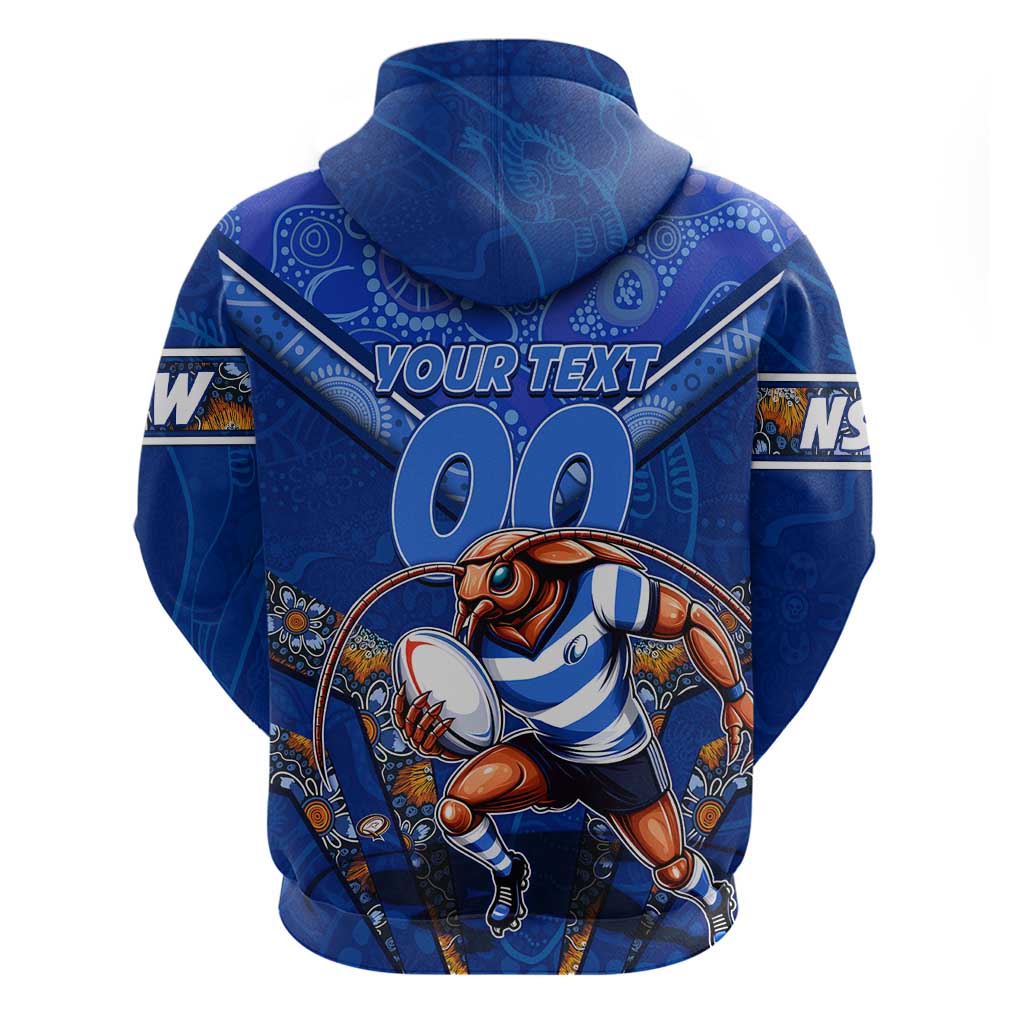 Personalised NSW Blues Zip Hoodie Mascot Rugby League