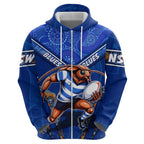 Personalised NSW Blues Zip Hoodie Mascot Rugby League