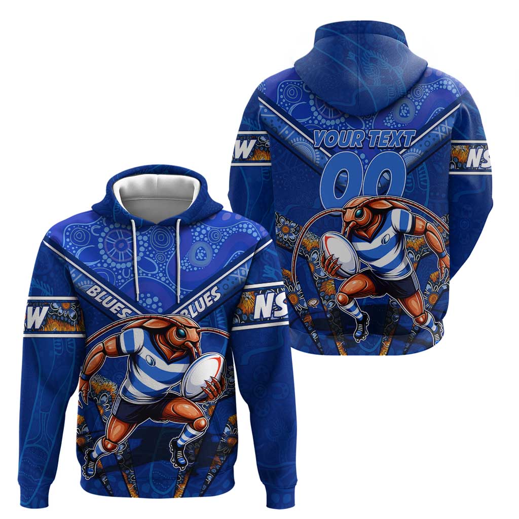 Personalised NSW Blues Zip Hoodie Mascot Rugby League