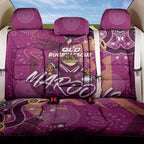 Personalized QLD Rugby League Back Car Seat Cover Maroons Aboriginal Art