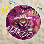 Personalized QLD Rugby League Beach Blanket Maroons Aboriginal Art