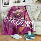 Personalized QLD Rugby League Blanket Maroons Aboriginal Art