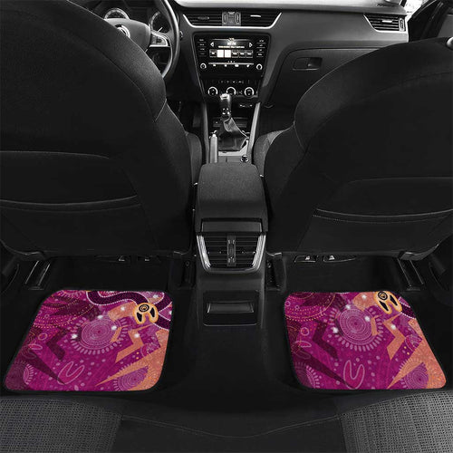 Personalized QLD Rugby League Car Mats Maroons Aboriginal Art