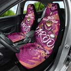 Personalized QLD Rugby League Car Seat Cover Maroons Aboriginal Art