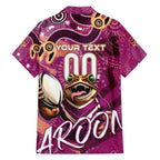 Personalized QLD Rugby League Family Matching Long Sleeve Bodycon Dress and Hawaiian Shirt Maroons Aboriginal Art