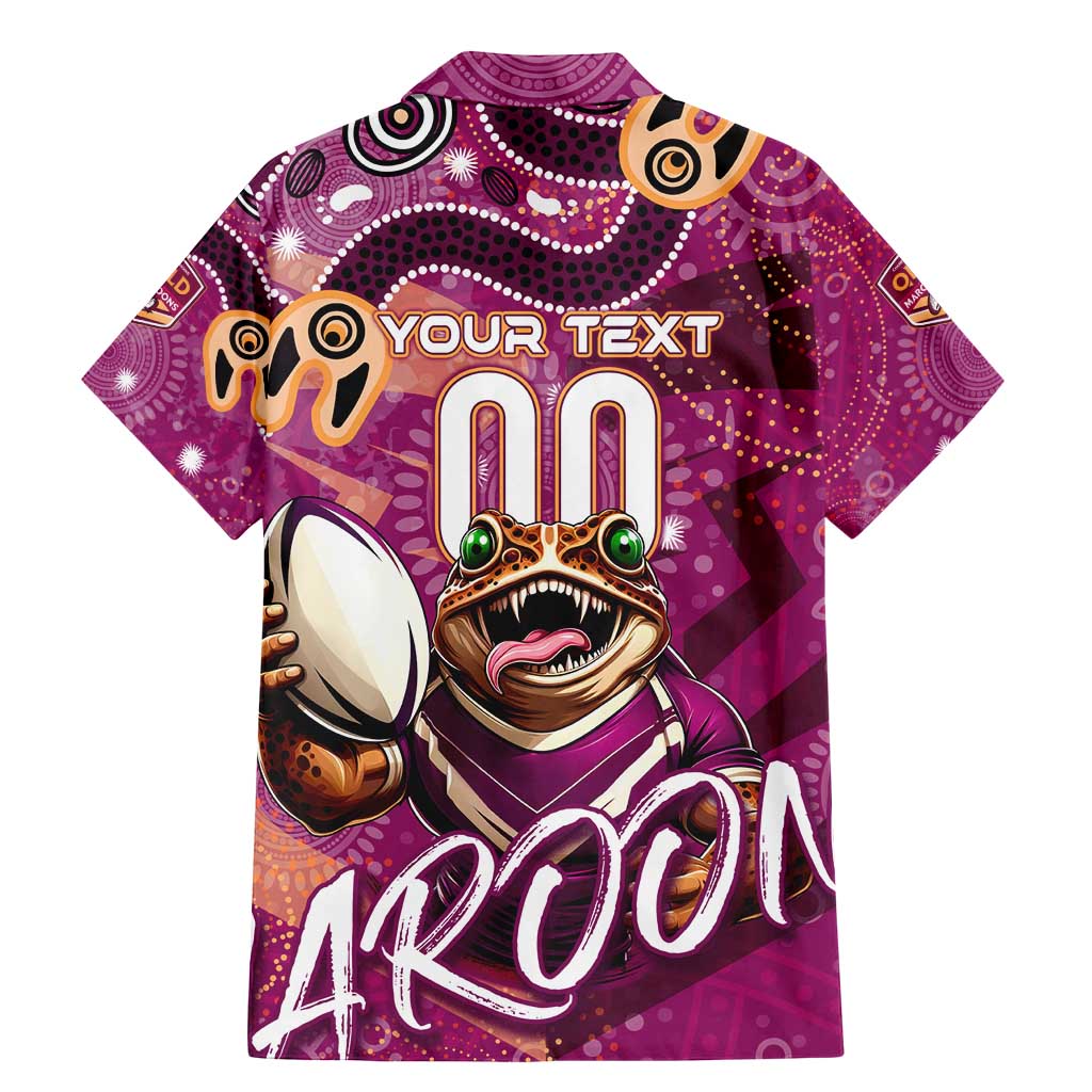 Personalized QLD Rugby League Family Matching Mermaid Dress and Hawaiian Shirt Maroons Aboriginal Art