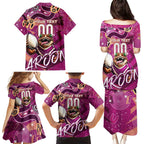 Personalized QLD Rugby League Family Matching Puletasi and Hawaiian Shirt Maroons Aboriginal Art
