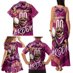 Personalized QLD Rugby League Family Matching Tank Maxi Dress and Hawaiian Shirt Maroons Aboriginal Art