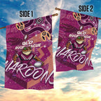 Personalized QLD Rugby League Garden Flag Maroons Aboriginal Art