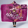 Personalized QLD Rugby League Hooded Blanket Maroons Aboriginal Art