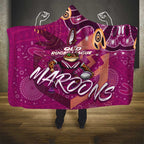 Personalized QLD Rugby League Hooded Blanket Maroons Aboriginal Art