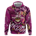 Personalized QLD Rugby League Hoodie Maroons Aboriginal Art