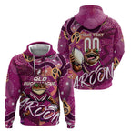 Personalized QLD Rugby League Hoodie Maroons Aboriginal Art