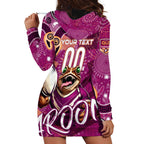Personalized QLD Rugby League Hoodie Dress Maroons Aboriginal Art