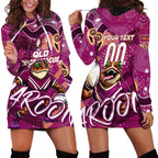 Personalized QLD Rugby League Hoodie Dress Maroons Aboriginal Art