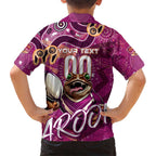 Personalized QLD Rugby League Kid Hawaiian Shirt Maroons Aboriginal Art