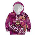 Personalized QLD Rugby League Kid Hoodie Maroons Aboriginal Art